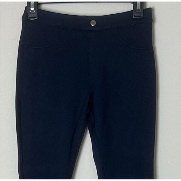 Hue Women’s Leggings Size Small Navy Blue Back Pockets Casual Stretch - Picture 3 of 6